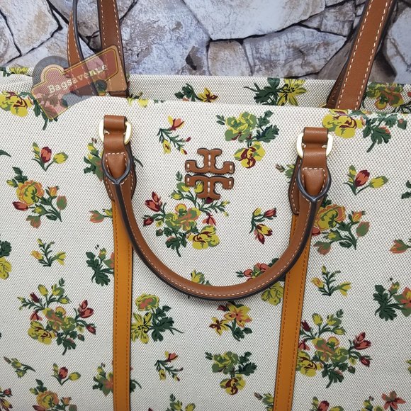 #bagsavenue Yellow Green Floral Christmas Tory Burch Daisy Printed Jumbo - Picture 8 of 16